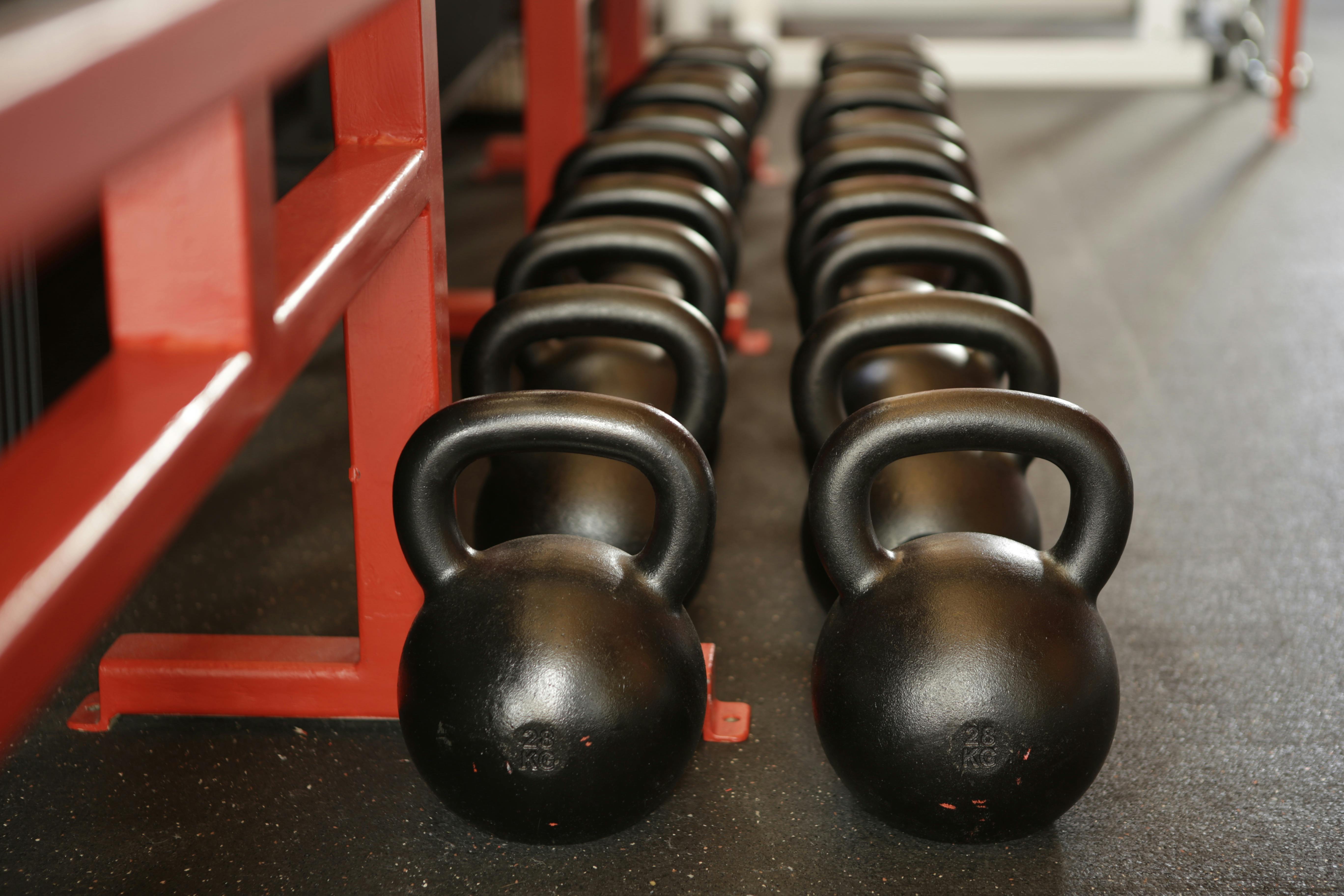 picture of kettlebells as part of a home gym